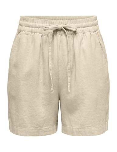 JdY Damen Jdysay Hw Linen String WVN Noos Shorts, Oatmeal/Detail:Melange, L EU von JdY