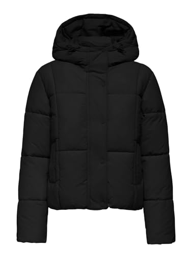 JdY Damen Jdywonder Short Hood Puffer OTW Sij, Black, x_l von JDY