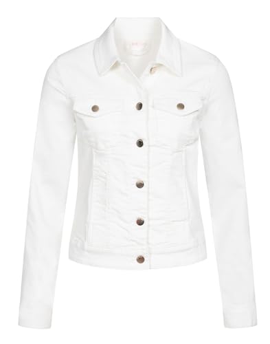 JDY Damen Jeansjacke JDYMoon leichte Übergangsjacke mit Knopfleiste 15347456 White Denim L von JDY