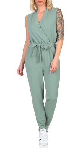 JdY Damen Jumpsuit JDYHoney langer Einteiler Overall ärmellos mit Gürtel 15219960 Chinois Green L von JdY