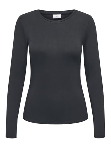 JdY Damen Langarmshirt Slim Fit Rundhals Elegantes Basic Oberteil, Farben:Schwarz, Größe:S von JdY