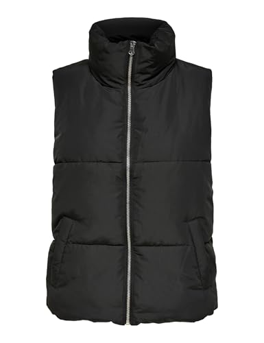 JdY Damen Puffer Weste Wattierte Stepp Übergangsjacke ohne Ärmel Basic ohne Kapuze JDYNEWERICA, Farben:Schwarz, Größe:44 von JdY
