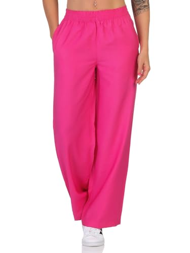 JDY Damen Stoffhose JDYSoul Life leichte Damenhose mit weitem Bein 15317405 Fuchsia Purple M von JDY
