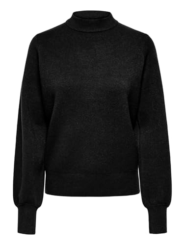 JDY Damen Strickpullover JDYMila Life High Neck Pullover mit Mock-Kragen 15330579 Black M von JDY