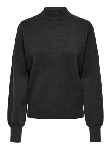 JdY Damen Strickpullover JDYMila Life High Neck Pullover mit Mock-Kragen 15330579 Phantom Melange S von JdY