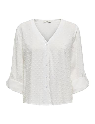 JdY Damen Bluse Haifischkragen Knopfleiste voluminöse Ärmel Regular Fit Hemd, Farben:Weiß, Größe:S JdY Damen Bluse Haifischkragen Knopfleiste voluminöse Ärmel Regular Fit Hemd, Farben:Weiß, Größe:S von JdY