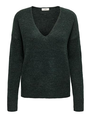 JdY Damen Jdyelanora L/S V-Neck Pullo. KNT Noos Knit, Scarab/Detail:Melange, S EU von JdY