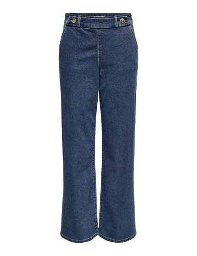 JdY Jeanshose Weites Bein Modischer Schnitt Hoher Komfort, Farben:Blau-3, Größe:XL / 32L, Beinlänge:L32 von JdY