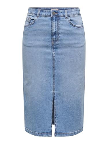 JdY Jeansrock mit Frontschlitz und klassischer 5-Pocket-Optik, Farben:Blau-3, Größe:L von JdY