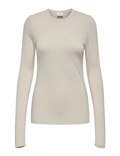 JdY Langarm Shirt Dünner Basic Pullover Longsleeve Rundhals Top JDYSUMA, Farben:Grau-2, Größe:M von JdY