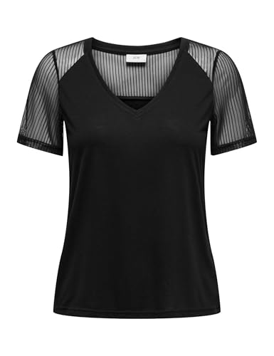 JdY Stinne Damen-T-Shirt, Schwarz, Schwarz, XS von JdY