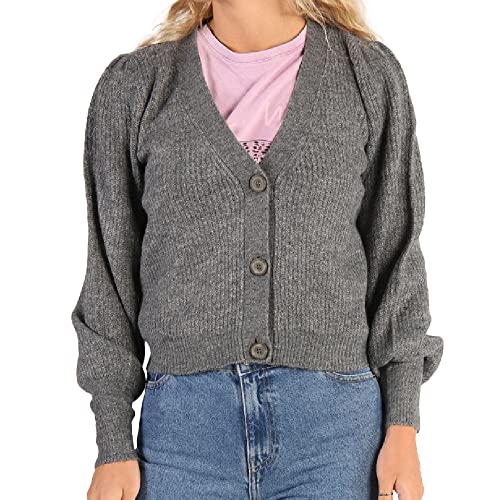 JDY Women's JDYDREA L/S Short Cardigan KNT NOOS Strickjacke, Dark Grey Melange, S von JdY