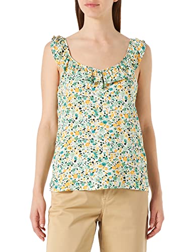 JdY Women's JDYSTARR Life Strap Frill WVN Top, Cloud Dancer/AOP:Greenbriar & APRICOT Flowers, 38 von JdY