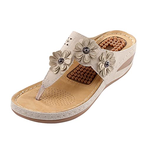 Barfuss Schuhe Damen Sandalen Damen Sommer Flip Flops Frauen Hausschuhe Slipper Strand Sandalen Schlupfschuhe Freizeit Hausschuhe Orthopädische Sportschuhe Sandalen von Jdamsixygs