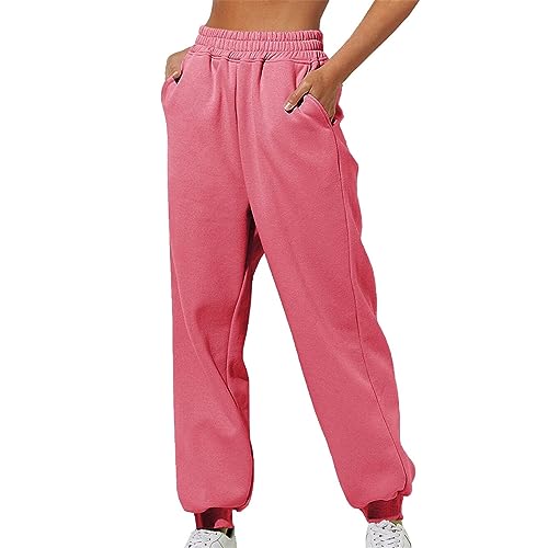 Damen Hose Hosen Lang Jogginghose Bequem Freizeithosen High Waist Pants Lässige Loose Sweathose mit Taschen Trainingshose Oversize Sporthose Casual Mode Y2K Cargohose Stretch Hosen Elegant Yogahose von Jdamsixygs