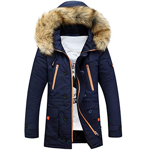 Jdamsixygs Damen Winterjacke,Männer und Frauen Paare warm lässig Mode mit Kapuze Haar Kragen lange Baumwolljacke,Laufjacke,Damen Trenchcoat Mantel,Winter Warm Parka von Jdamsixygs