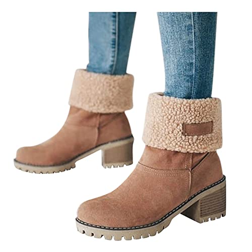 Jdamsixygs Warme Schuhe Damen Rutschfeste Schneestiefel Winter Gefüttert Wasserdicht Stiefeletten Seitlicher Reißverschluss Schneeschuhe Kurzschaft Stiefel Winterschuhe Winterstiefel von Jdamsixygs