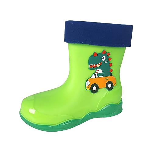 Regenstiefel für kleine/große Kinder, Jungen und Mädchen, Dinosaurier-Kinder-Wasserschuhe, rutschfeste Dinosaurier-Regenschuhe für den Außenbereich Winterschuhe Kinder Gr. 37 (Green, 28 Little Child) von Jdamsixygs