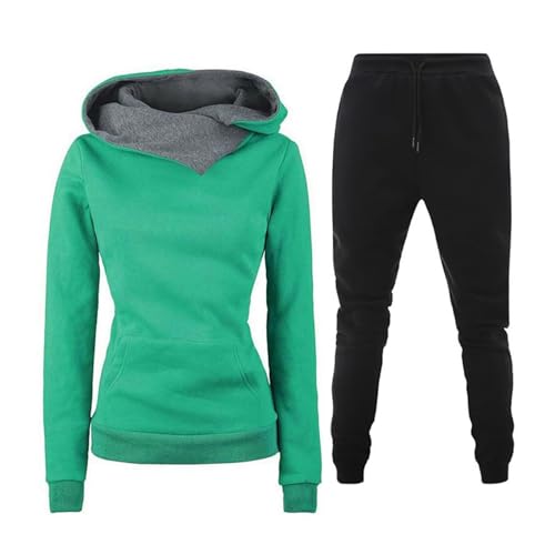 Trainingsanzug Damen Jogginganzug für Damen Set Heartbeat Print Outfit Sport und Freizeit Kapuzenpullover Bequeme Slim mit Taschen Hosenanzug Outdoor Sport Sweatshirt Hosenanzug Damen 2 Teiliges von Jdamsixygs