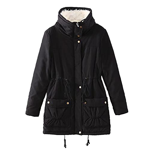 Umstands- und Still-Jacke Athleisure,Damen Mantel HerbstWomen's Winter lange Abschnitt Pfirsich Haut Samt Taille verdickt warme Baumwolljacke Jacke lose große Größe Baumwolljacke,Jacken für Schwangere von Jdamsixygs