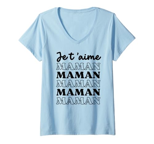 Damen Ich Liebe Dich Mama Geschenk Muttertag Geburtstag Frau T-Shirt mit V-Ausschnitt Damen Ich Liebe Dich Mama Geschenk Muttertag Geburtstag Frau T-Shirt mit V-Ausschnitt von Je t'aime maman cadeau fête des mères anniversaire