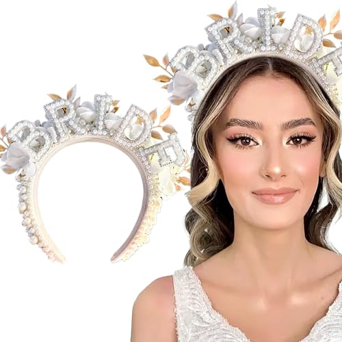 JeVenis Goldfarbene Blätter Braut Stirnband Braut Kopfschmuck Kunst Dekor Braut Haarspange Braut Haarschmuck Brautdusche Verlobungsbedarf Hochzeitsgeschenke von JeVenis