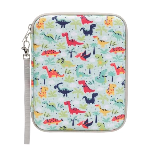 Jeachan Kartenetui für Yoto-Karten, weicher tragbarer Ordner mit Reißverschluss und 80 Taschen, Spieler- und Mini-Hörbuchkarten, Kartenbinderhalter mit Hüllen für Reisen (Dino) von Jeachan