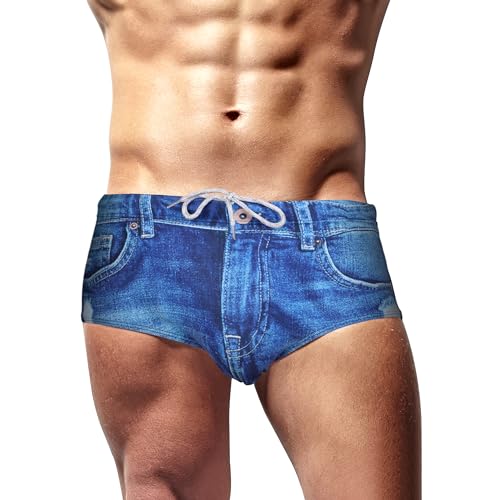 Jeados Swim Herren Slip - Denim Look Speedos - The Dong Sarong - Blau - Large von Jeados