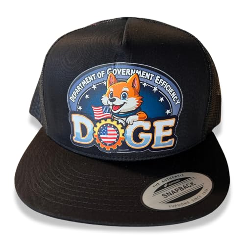 YP Classics Trucker Mütze Doge Department of Government Efficiency Logo Snapback Cap Schwarz von Jeados