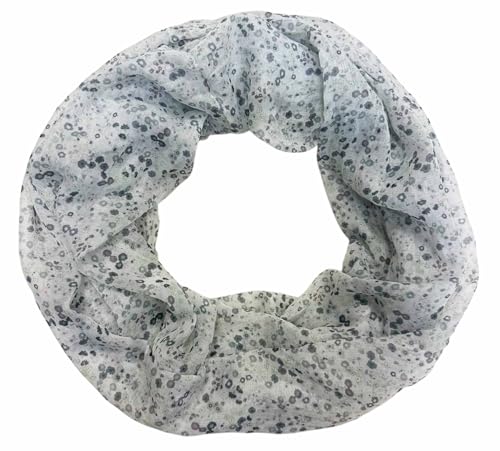 Jeamis Blümchen Seide Loop Farbverlauf Frühling Rundschal Unisex Sommer Herbst Leicht Schal Stola Silk Blume Kamille (Grau) von Jeamis