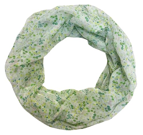 Jeamis Blümchen Seide Loop Farbverlauf Frühling Rundschal Unisex Sommer Herbst Leicht Schal Stola Silk Blume Kamille (Grün) von Jeamis