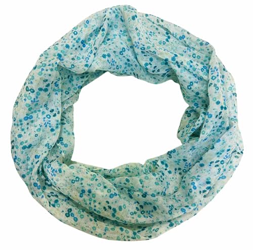 Jeamis Blümchen Seide Loop Farbverlauf Frühling Rundschal Unisex Sommer Herbst Leicht Schal Stola Silk Blume Kamille (Mint) von Jeamis