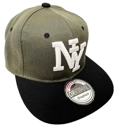 Jeamis Kids NY USA Kinder Snapback Baseball Cap Kappe Cappy Unisex Trucker Starter Basecap Mütze Hawaii Sommer Kult für Junge und Mädchen (DE/NL/SE/PL, Alphanumerisch, Einheitsgröße, NY Dunkelgrün) von Jeamis