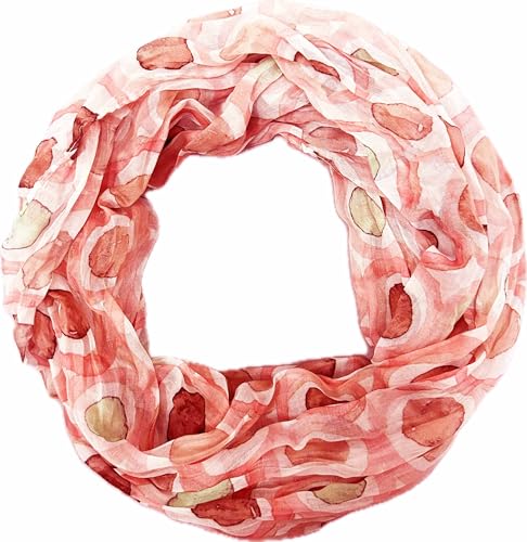 Jeamis Kreis Seide Loop Farbverlauf Frühling Rundschal Rainbow Unisex Sommer Leicht Schal Stola Dots (2025E Rosa) von Jeamis