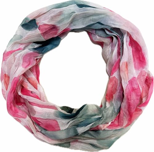 Jeamis Kreis Seide Loop Farbverlauf Frühling Rundschal Rainbow Unisex Sommer Leicht Schal Stola Dots (DotsH Pink) von Jeamis