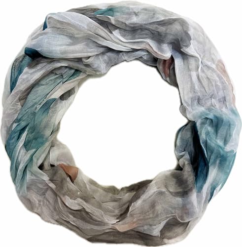 Jeamis Kreis Seide Loop Farbverlauf Frühling Rundschal Rainbow Unisex Sommer Leicht Schal Stola Dots (DotsH Taupe) von Jeamis