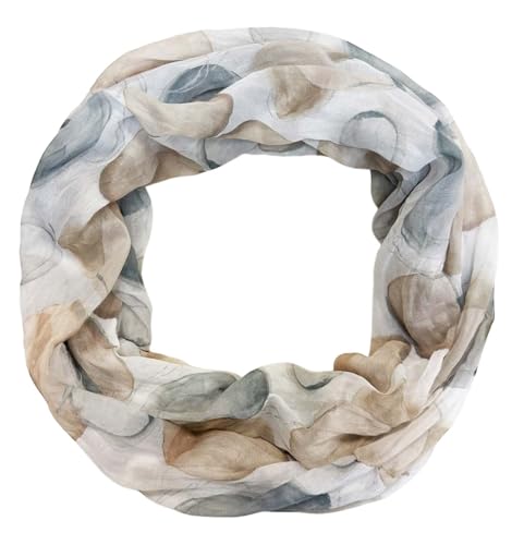 Jeamis Kreis Seide Loop Farbverlauf Frühling Rundschal Rainbow Unisex Sommer Leicht Schal Stola Dots (Kreis25B Khaki) von Jeamis