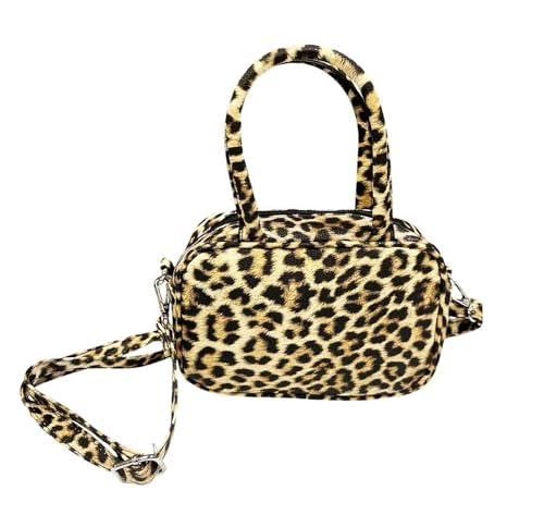 Jeamis Leopard Kunstleder Tasche Umhängetasche Schultertasche Henkeltasche Tote Bag Clutch Leo (Model B Beige) von Jeamis