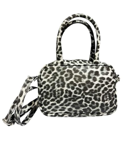 Jeamis Leopard Kunstleder Tasche Umhängetasche Schultertasche Henkeltasche Tote Bag Clutch Leo (Model B Schwarz) von Jeamis