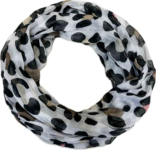 Jeamis Leopard Seide Loop Farbverlauf Frühling Rundschal Unisex Sommer Herbst Leicht Schal Stola Silk Leo (Braun) von Jeamis