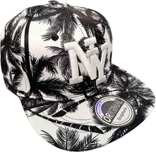 Jeamis NY USA Snapback Baseball Cap Kappe Cappy Unisex Trucker Starter Basecap Mütze Hawaii Sommer Kult (DE/NL/SE/PL, Alphanumerisch, Einheitsgröße, NY Hawaii Weiß) von Jeamis