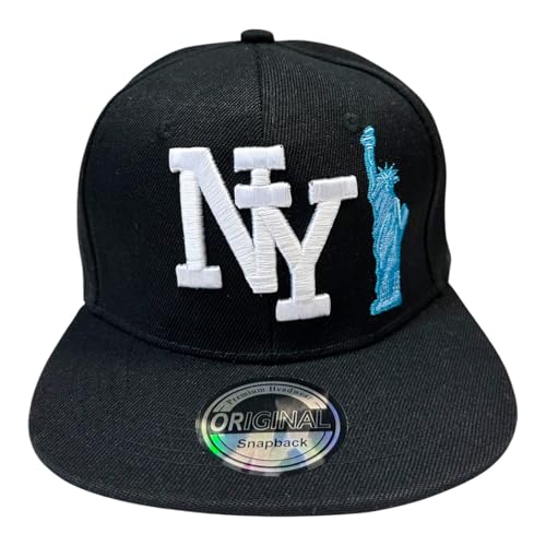 Jeamis NY USA Snapback Baseball Cap Kappe Cappy Unisex Trucker Starter Basecap Mütze Hawaii Sommer Kult (DE/NL/SE/PL, Alphanumerisch, Einheitsgröße, NY-Liberty) von Jeamis