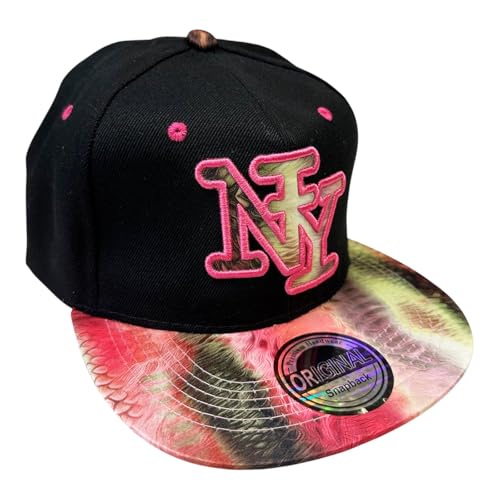 Jeamis NY USA Snapback Baseball Cap Kappe Cappy Unisex Trucker Starter Basecap Mütze Hawaii Sommer Kult (DE/NL/SE/PL, Alphanumerisch, Einheitsgröße, NY Pink Orange) von Jeamis