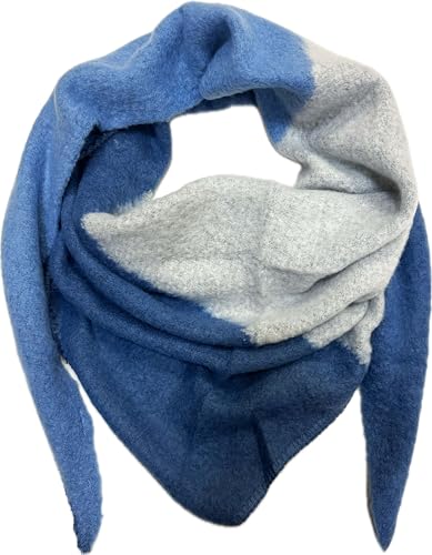 XXL Dreieck Strickschal Warmer Winter Schal Fashion Tuch Herbst Frühling Schlauschal (Jeansblau) von Jeamis