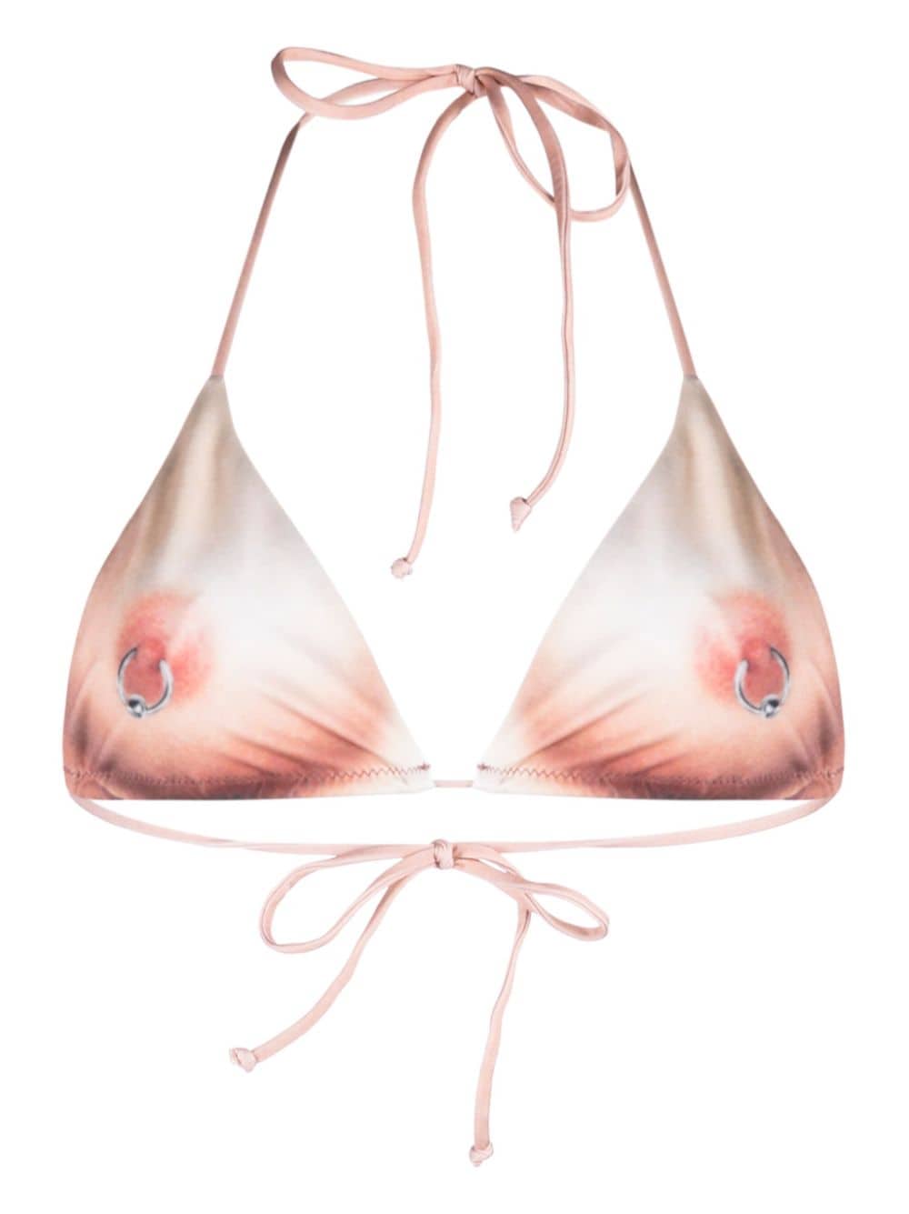 Jean Paul Gaultier Geblümtes Triangel-Bikinioberteil - Nude von Jean Paul Gaultier