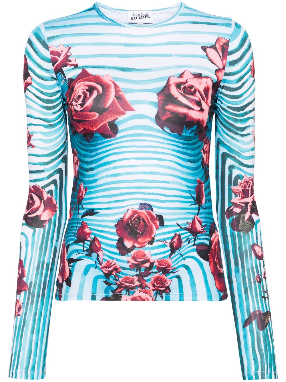 Jean Paul Gaultier Morphing Bluse mit blumigem Print - Blau von Jean Paul Gaultier