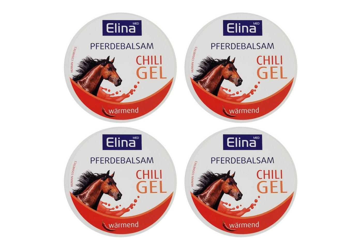 Jean Products Körpergel Elina Pferdebalsam Wärmend Chili Gel 4x150ml=600ml von Jean Products