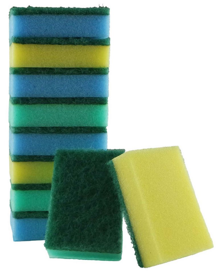 Jean Products Reinigungsschwamm 10 Stück Schwamm Elina CLEAN 80 x 55 x 23 mm, Küchenschwamm Haushaltsschwamm Topfschwamm Spülschwamm von Jean Products