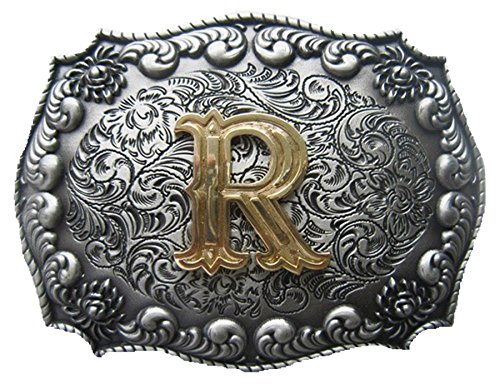 Jean's Friend Initial Letter R Cowboy Cowgirl Western Belt Buckle Gürtelschnallen US Stock von JEAN'S FRIEND
