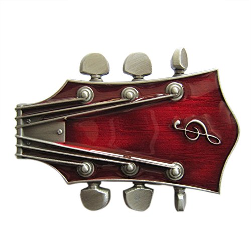 Jean's Friend New Vintage Red Enamel Guitar Music Belt Buckle Gürtelschnallen von Jean's Friend